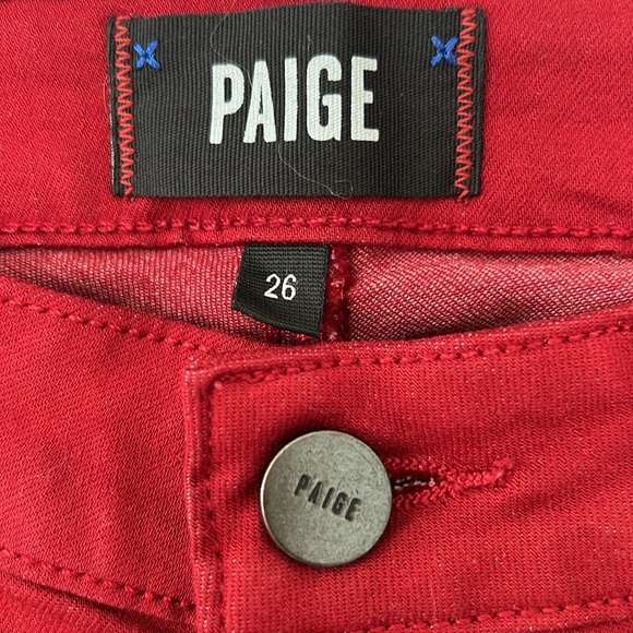 PAIGE Verdugo Ankle Jeans in Maroon Rose (Red) Sz 26 with MEASUREMENTS! - Picture 3 of 14
